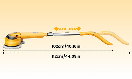 M2 7.2V Dual-Head Mop with adjustable length design, maximum length of 112cm/44.09in for various cleaning scenarios.