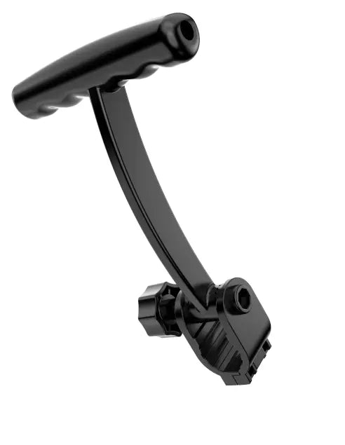 Qimedo T-shaped cleaning handle accessory shown attached to scrubber