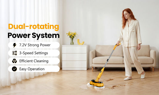 Ergonomic Handle Design of M2 Cordless Mop for Comfortable Grip and Easy One-Hand Control