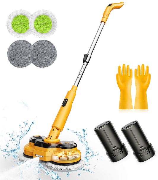 Qimedo M2 Dual-Head Electric Mop full cleaning set with batteries, mop pads and gloves