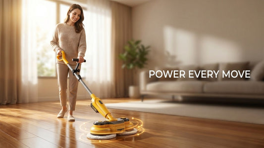 Qimedo M3 Pro cordless electric mop transforming heavy-duty floor care into a relaxing experience.