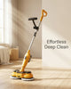 Qimedo M3 Pro electric mop in a warm, clean living room with soft daylight.